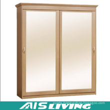 Sliding Door Wardrobe Closet with Mirror Design (AIS-W045)